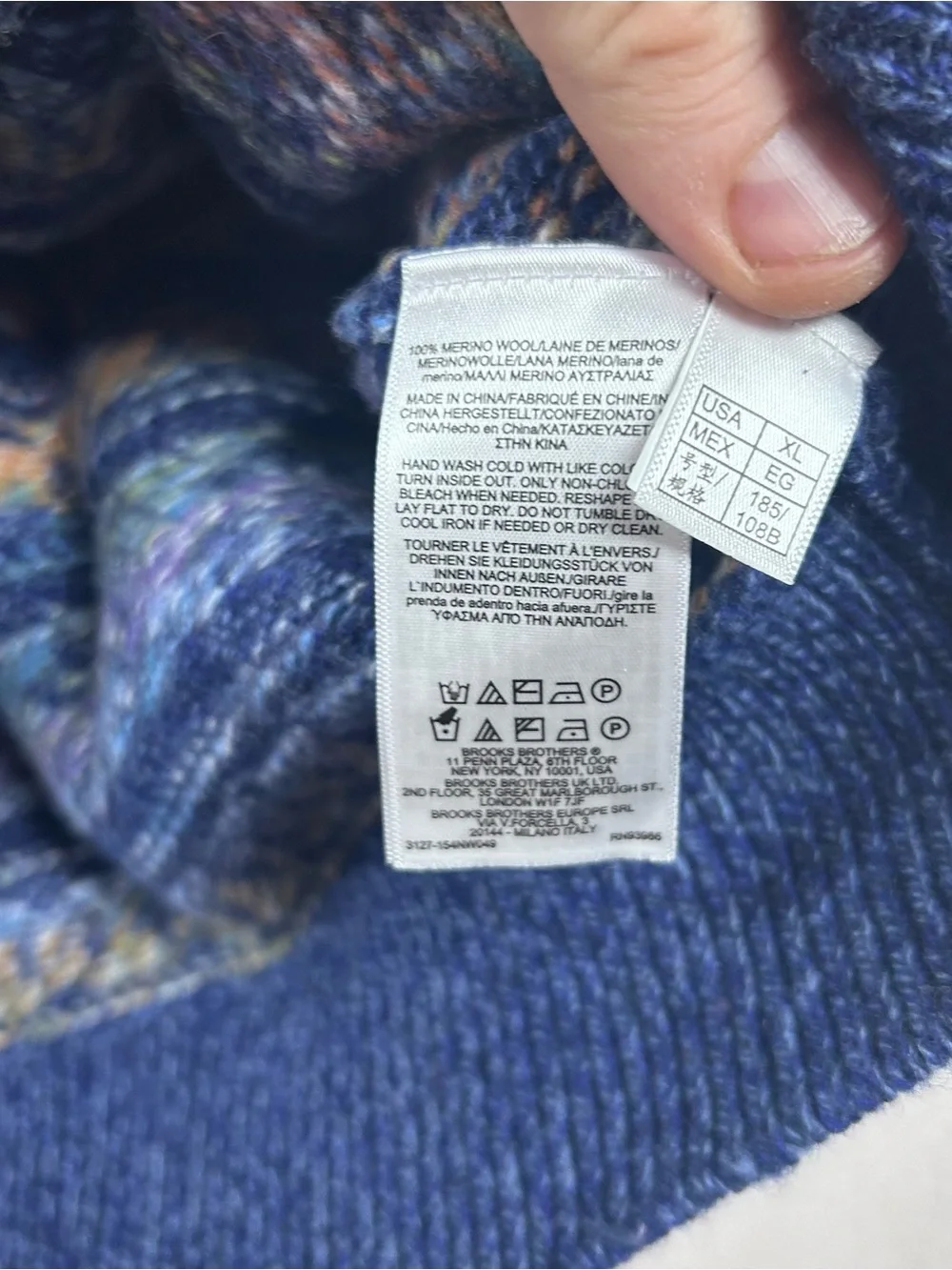 Brooks Brothers Mens XL Fair Isle Knit Crewneck Pullover Sweater 100% Wool